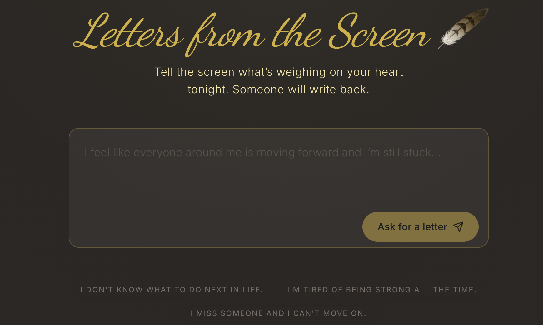 Letters from the Screen